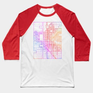 Fresno, USA City Map Typography - Colorful Baseball T-Shirt